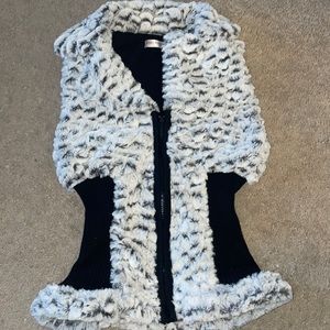 Black and white Fur vest
